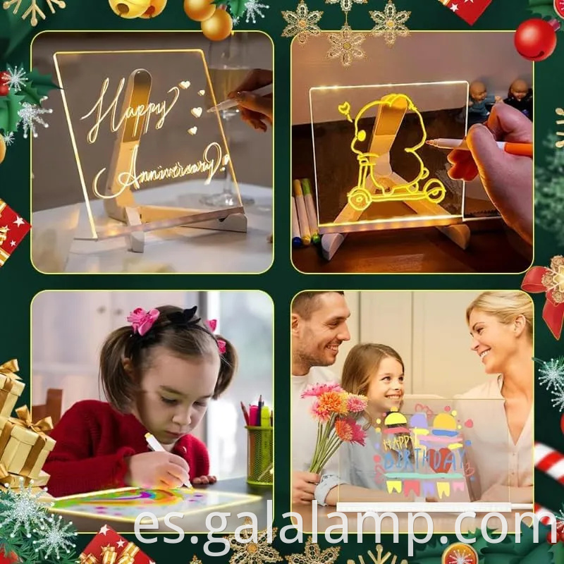 Tablero de dibujo de luz LED creativo para el tablero de mensajes de decoración del hogar